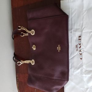 Coach Burgundy Oxblood Leather Tote Bag